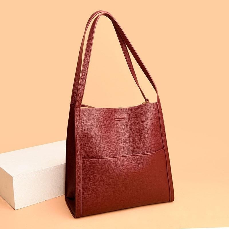 Solid Women Leather shoulder bag