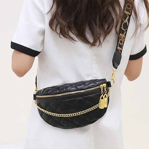 Women Fashion Elegant Waist Crossbody Checker Bag