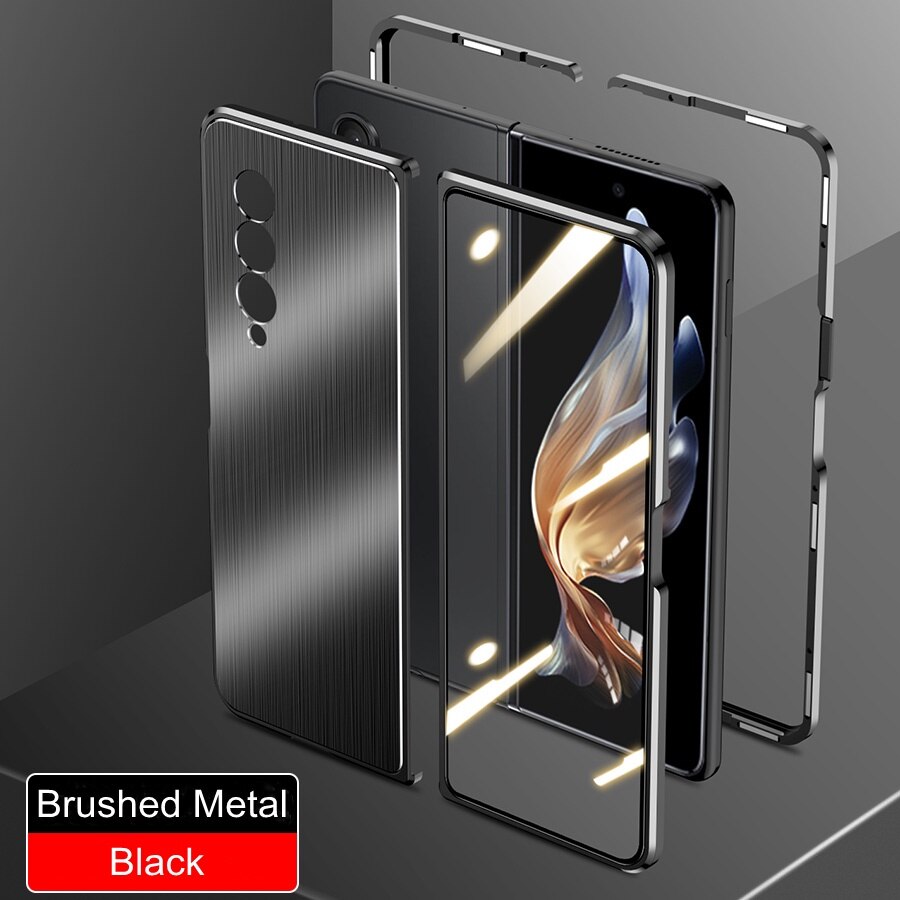 Samsung Galaxy Z  Fold4 Magnetic Double-Sided Protection Tempered Glass Aluminum Frame Phone Case